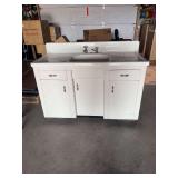Vintage Metal cabinet with sink (great potting bench idea) 53x25x42 back height