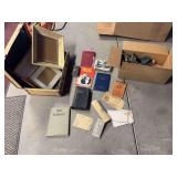Old suitcase, Books and old print, frames, box of just misc.