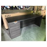 72'w x 24' HON Credenza with File/File Pedestal, Gray Laminate Finish