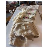 Vintage Afghans and lace throw or bed cover