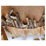 Knives in leather holder
