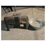 Two Oil Pans and Rubbermaid Step Stool Tool Box