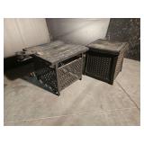 Outdoor Furniture - Metal End Table  22 x 22, Plastic End Table with Storage 18 x 18