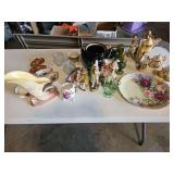Hull Art Vase, Plate, Glass Figurines, Tea Pot and Cups/Saucers