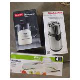 Milk frother coffee grinder and multislicer