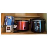 Hamilton Beach slow cooker, electric knife, hand mixer, Oster deep fryer