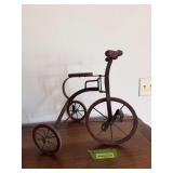 15” tall wood and metal tricycle