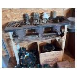 Oil stove, insulators, glass door knobs
