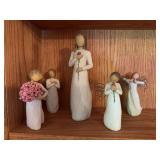Five Willow Tree figurines