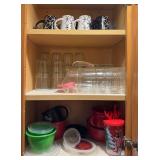 Coffee cups, pitcher and glasses, storage glasses, serving pieces, baking, etc “B”