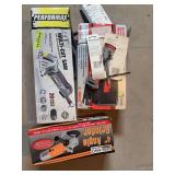 4” angle grinder, multi-cut saw, and jig saw