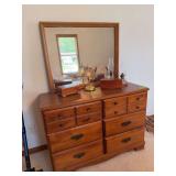 Six drawer dresser w mirror 16D x 42L x 56H
