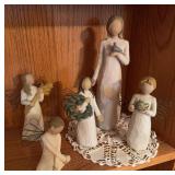 Five Willow Tree figurines
