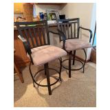 Two swivel bar stools w 24” seat
