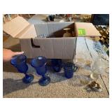 Shirley Temple creamers, Avon blue glass stemware, Pepsi glasses, etc