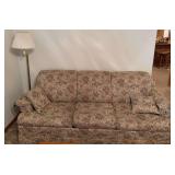 Three cushion hide a bed sofa w floor lamp