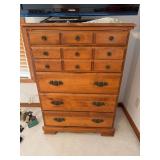 Five drawer chest of drawers 17D x 31L x 42H