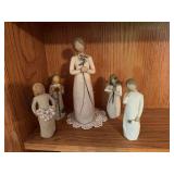 Five Willow Tree figurines