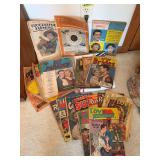 Vintage magazines and romance comic books