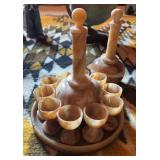 Alabaster carafes and glasses 1 tray