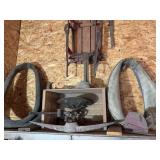 Runner sled, horse collars, scale, and more