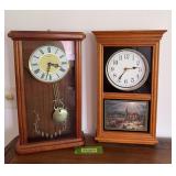 Two wall clocks-Linden and one w Terry Redlin front