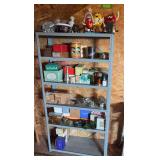 Avon bottles, metal shelf and M&M dispensers