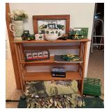 Shelf full of John Deere collectibles