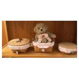 Three Longaberger breast cancer baskets