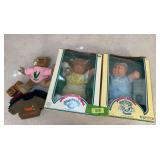 Two CPK dolls, both have birth certificates, bear w monthly sweaters
