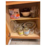 Dishware in cabinets C