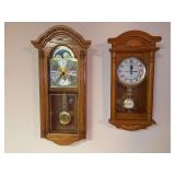 2 wood wall clocks