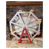 Stuffed animal wood ferris wheel 36 1/2” tall