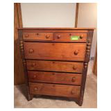 Six drawer chest of drawers on wheels 21D x 41L x 51H Very pretty piece!