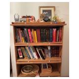 Books, baskets, candles, flying pig, etc