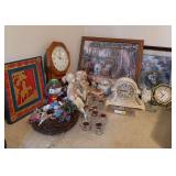 Home decor includes candles, wall art, figurines, Precious Moments, etc