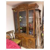 Glass front 2 piece chia cabinet 17D x 50L x 81H NO CONTENTS!!