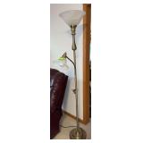 6’ tall double head torch lamp with adjustable reading head