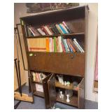 Drop front wood bookshelf 12D x 49L x 62H NO CONTENTS!