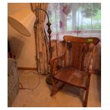 Phoenix Chair Co Sheboygan WI rocking chair No. 1141 and floor lamp w adjustable head See photos for condition of chair