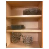 Clear glass dish set in cupboard D