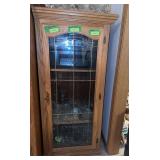 Glass front display cabinet (right side of entertainment center) 18D x 25L x 54H NO CONTENTS!!