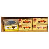 6 diecast cars and banks as shown