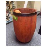 Wood barrel full of children’s toys