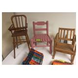 3 small child’s chairs