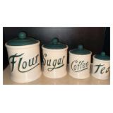 4pc stoneware canister set