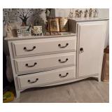 3 drawer dresser with side door 18D x 51L x 39H NO CONTENTS