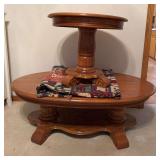 Short coffee table and matching round end table