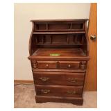 Small modern C curve roll top desk 17D x 27L x 45H