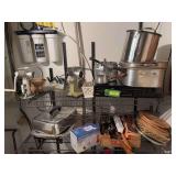 Pots and pans, grinders, chopper, and cutlery